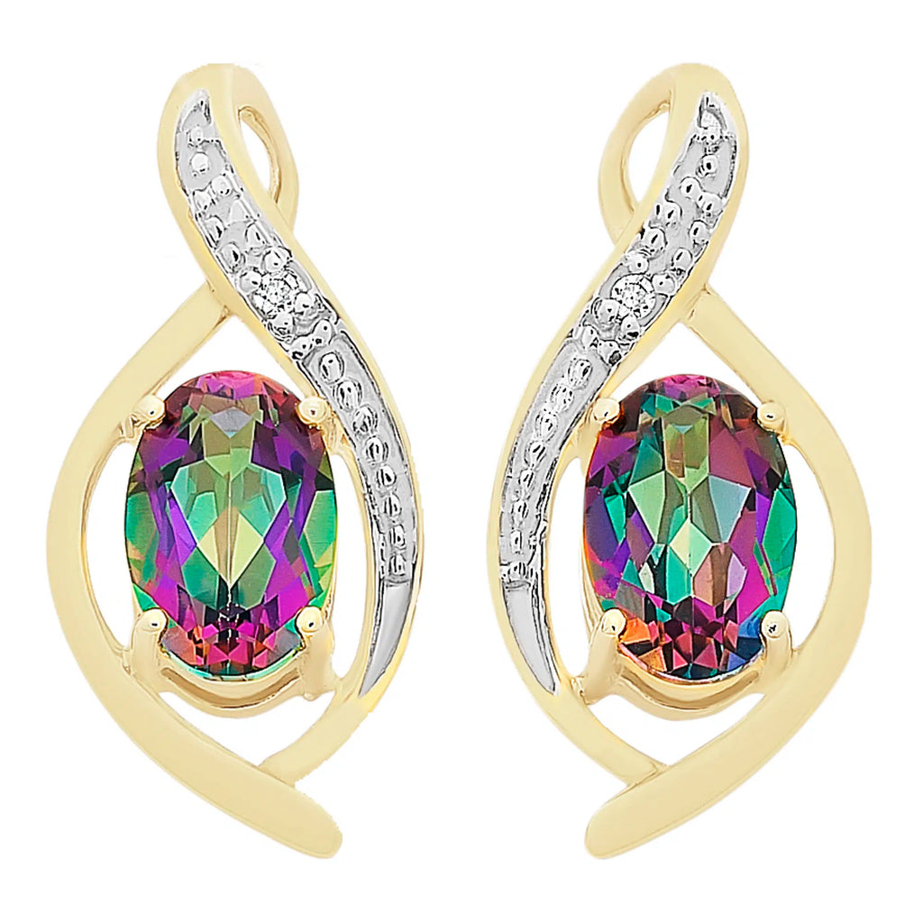 Mystic Topaz & Diamond earrings
