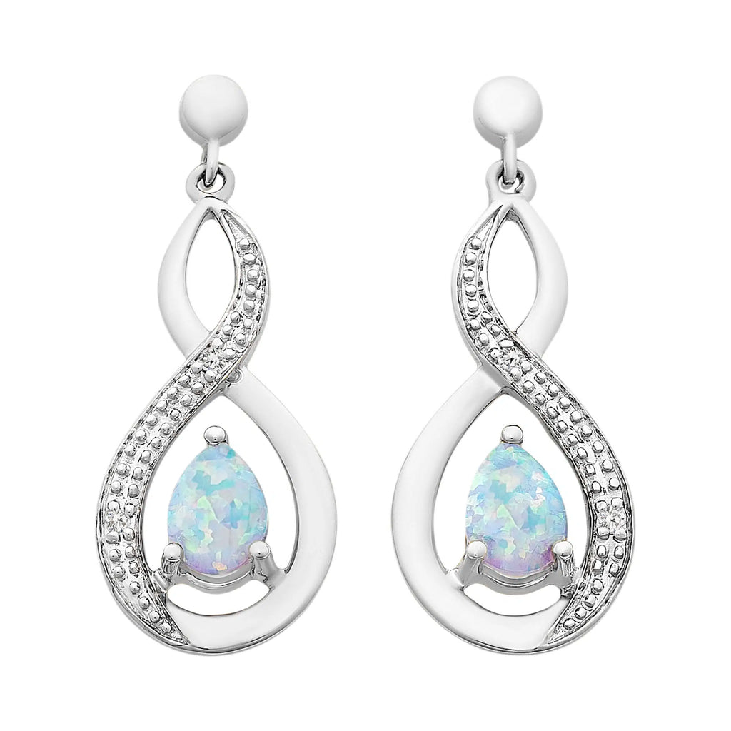 Created Opal & Diamond earrings