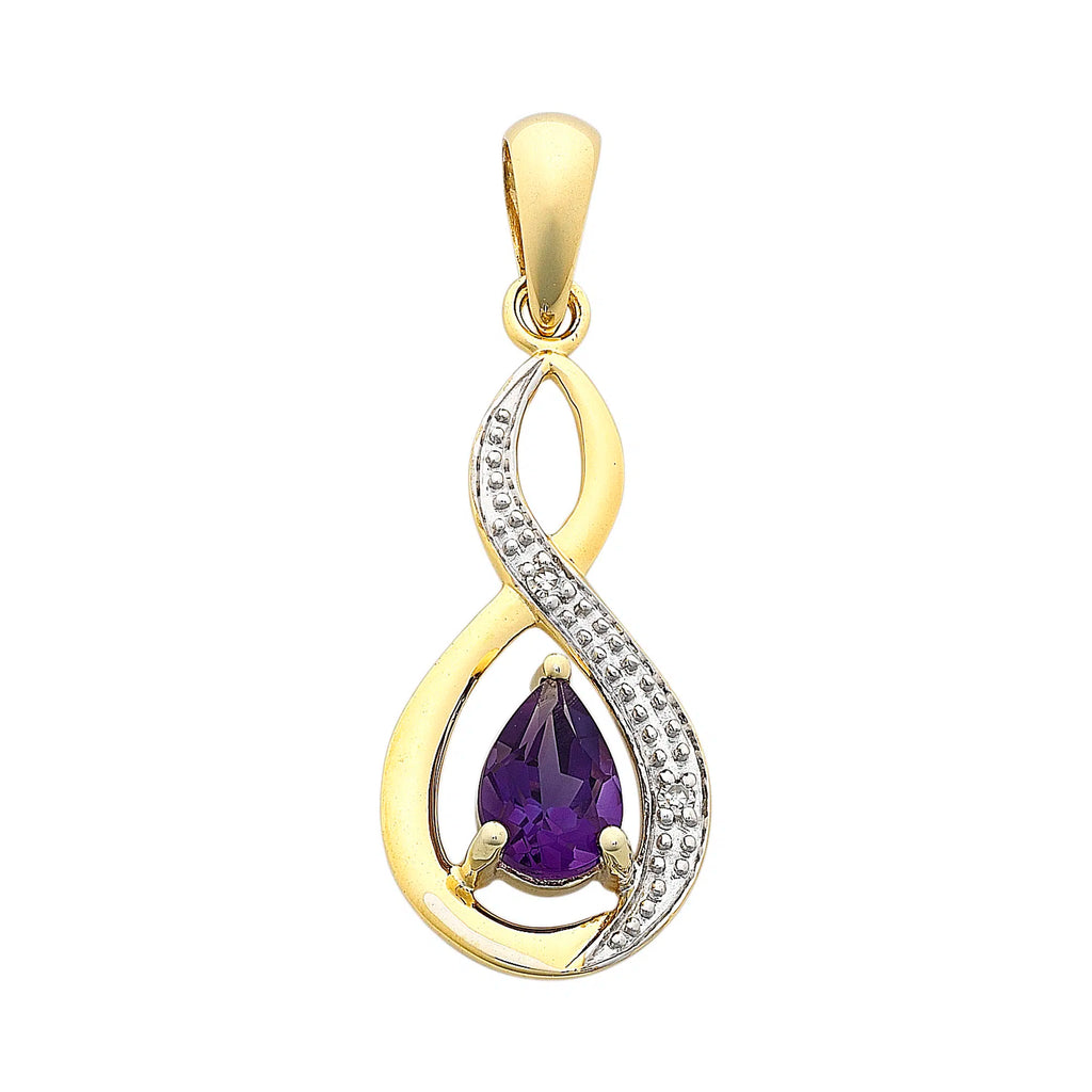 Amethyst & Diamond Pendant