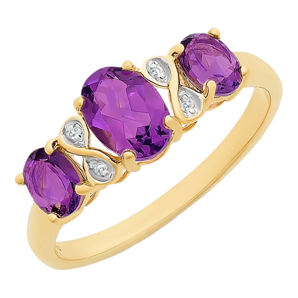 Amethyst & Diamond Ring
