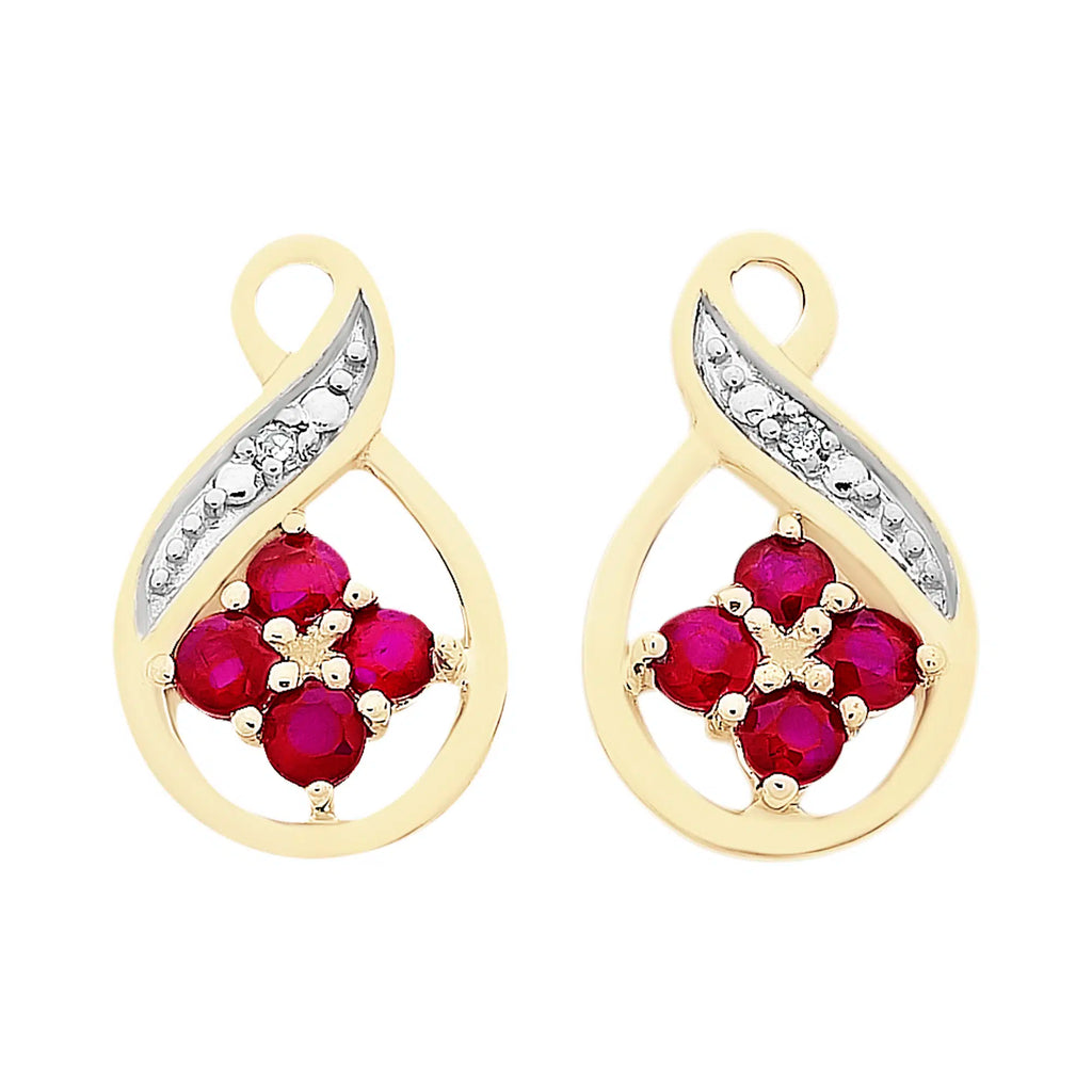 Natural Ruby & Diamond earrings