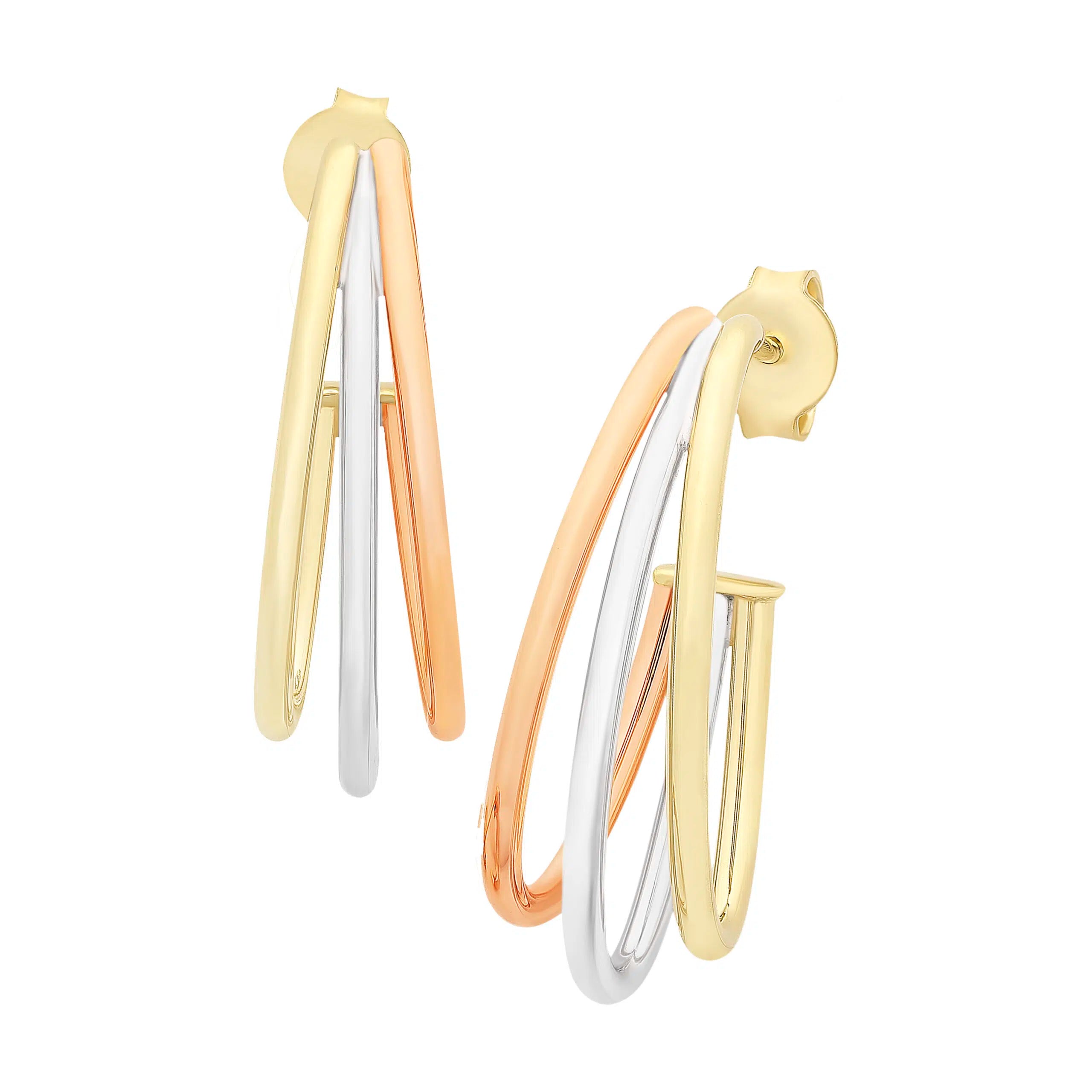 3 tone 9ct Gold earrings