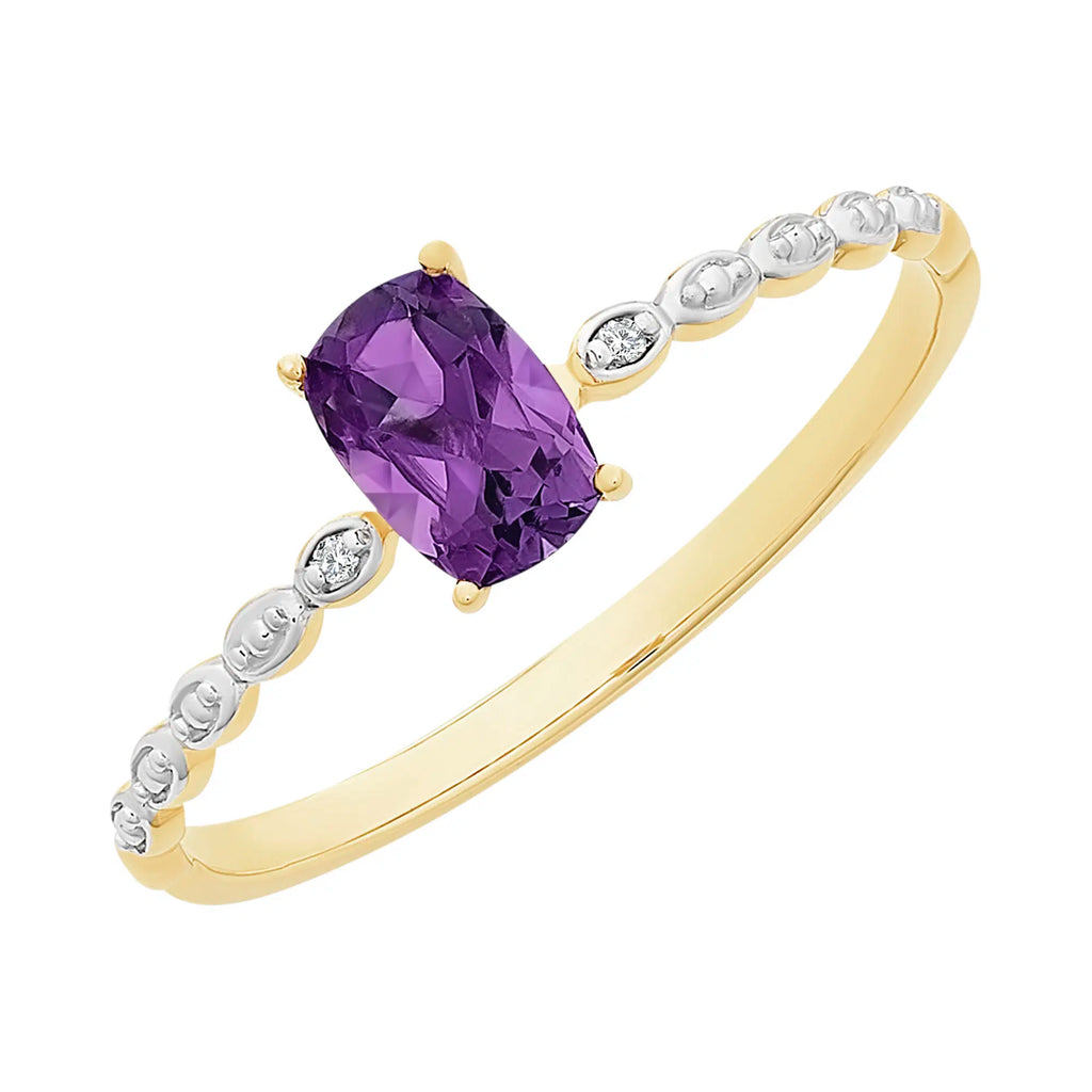 Amethyst & Diamond Ring