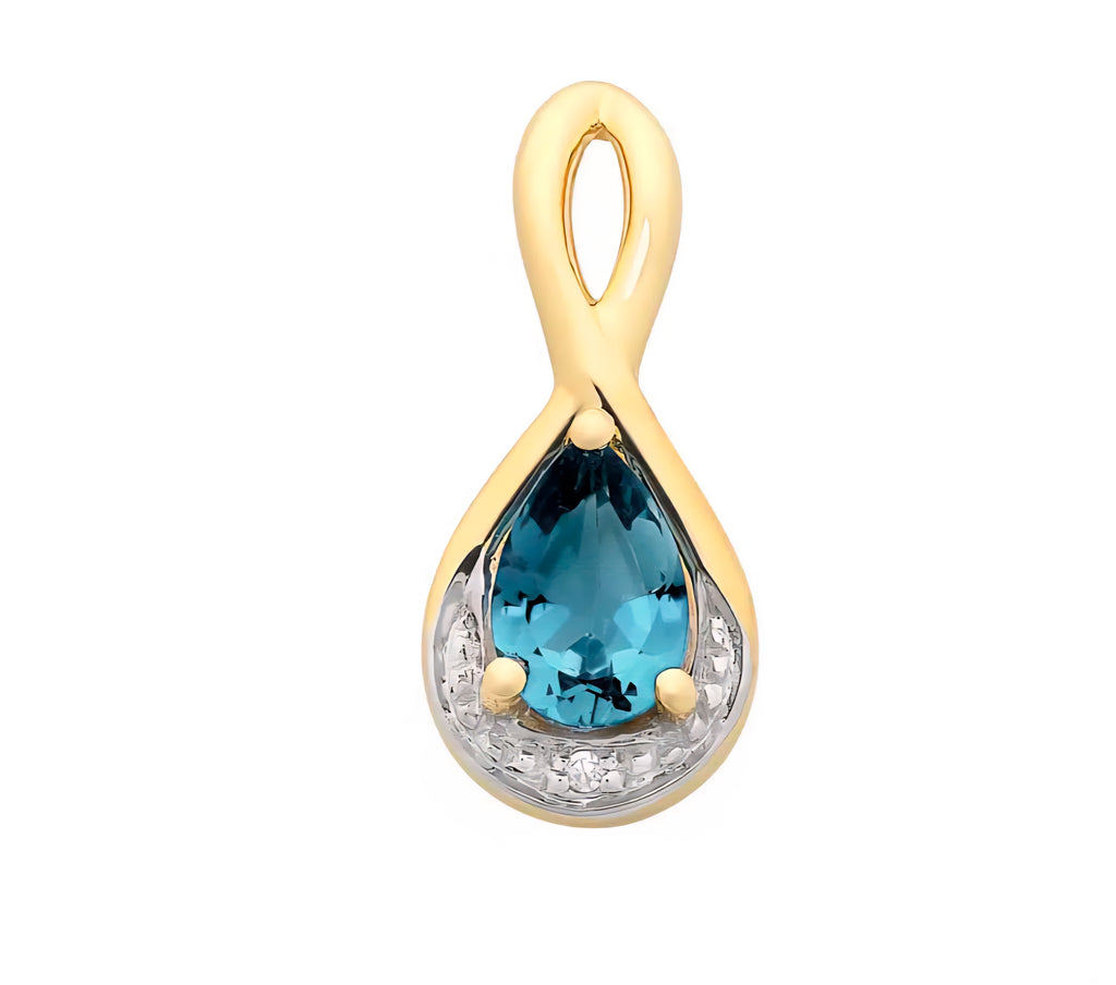 London blue Topaz & Diamond pendant