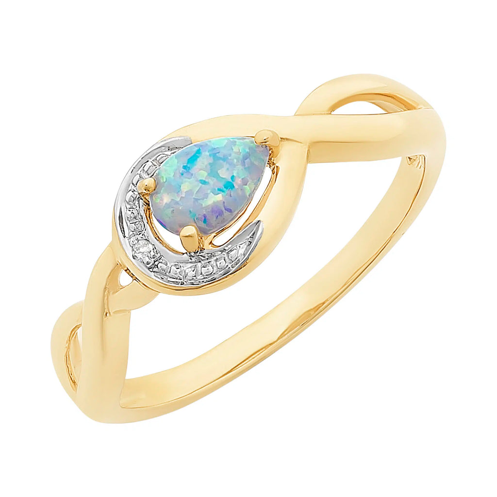 Created Opal & Diamond Ring