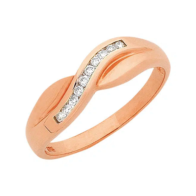 Rose gold diamond dress ring