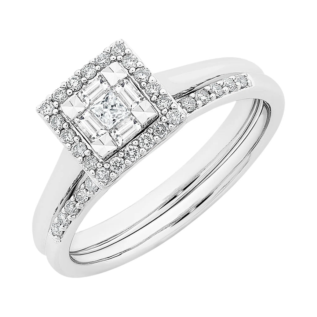 White gold bridal ring