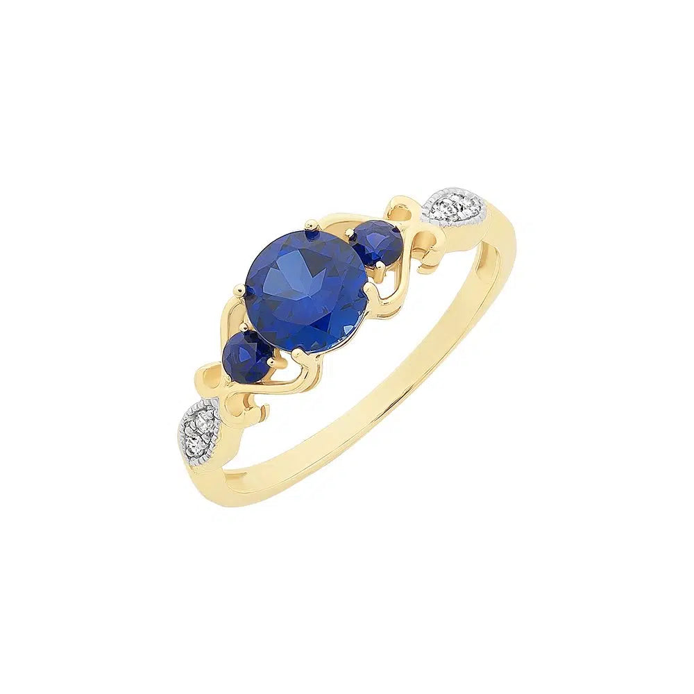 Created Sapphire & Diamond ring