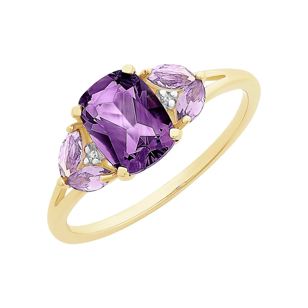 Amethyst & Diamond Ring