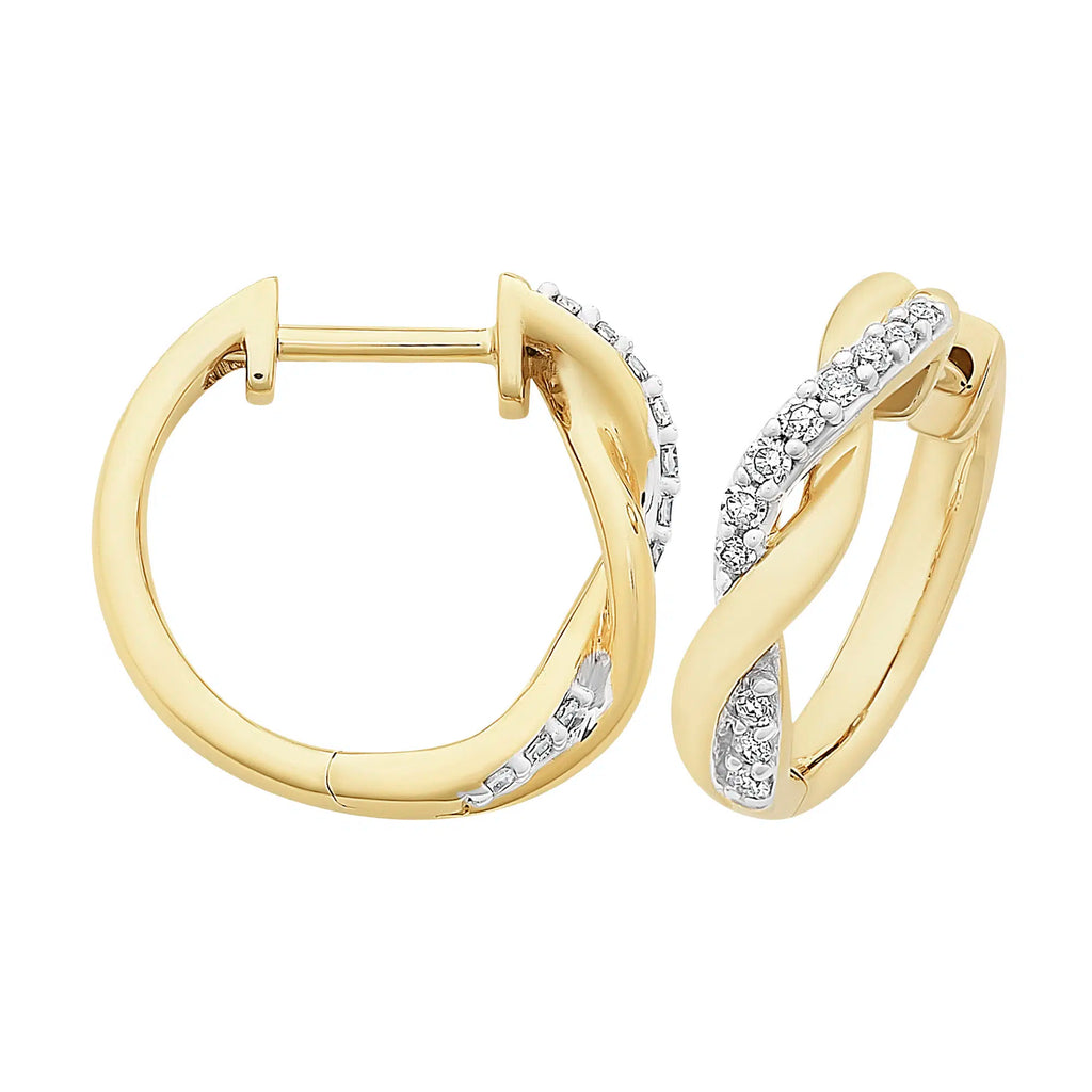 9ct infinity Diamond Huggies