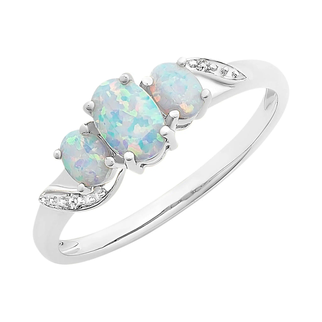 Created Opal & Diamond ring