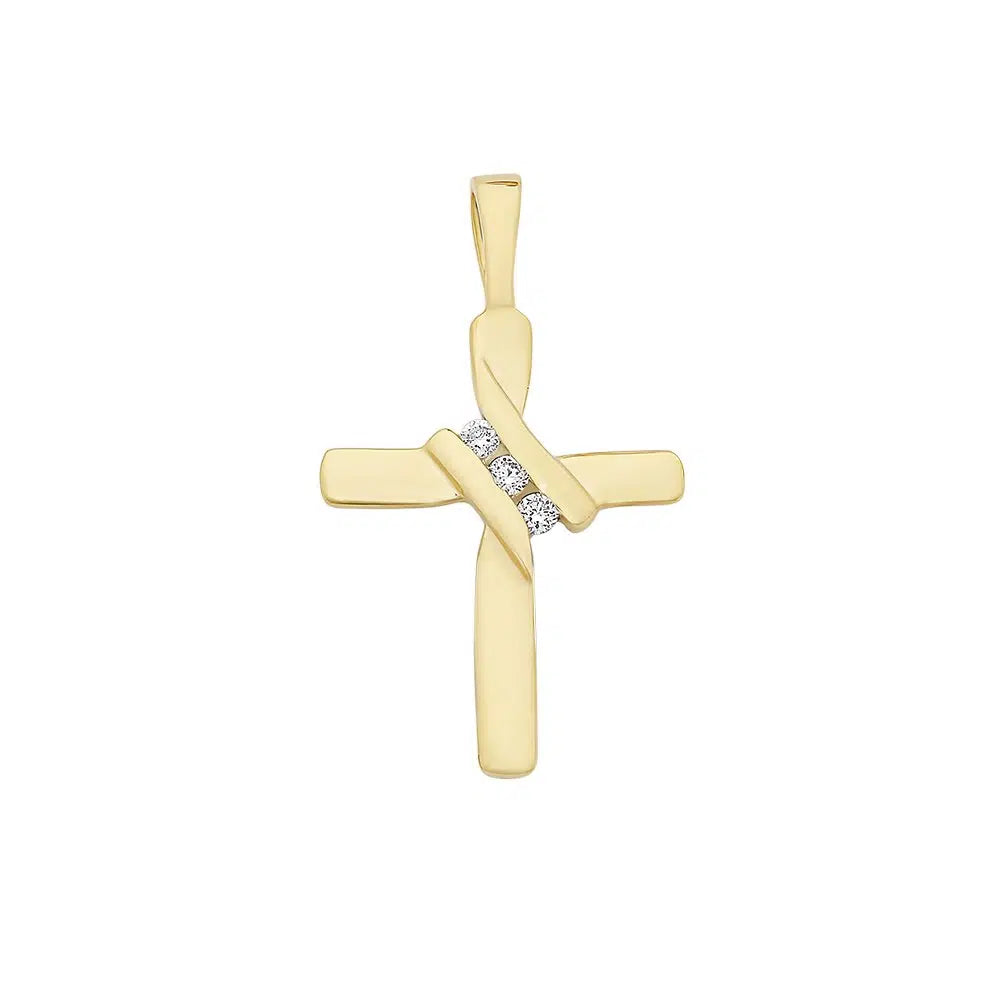 Gold Diamond Cross